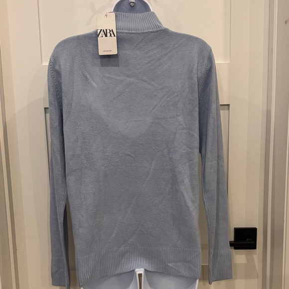 Zara Women's Soft Blue Cowl Neck Sweater - Picture 5 of 6